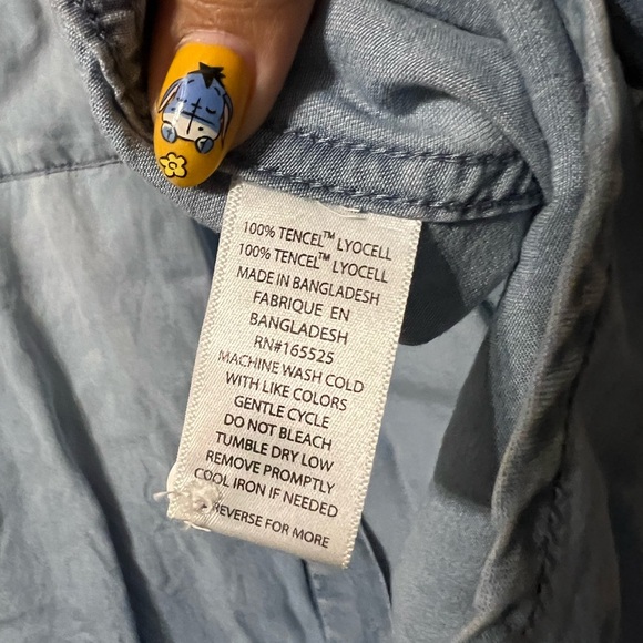 LOLA RIVER Women’s Chambray button down Shirt Size M - Picture 6 of 6